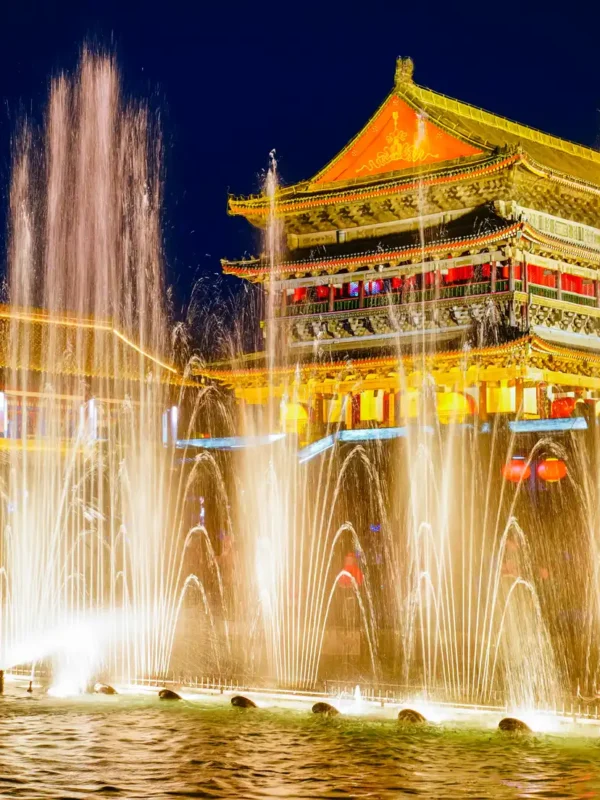 View of the historic Bell Tower in Xi'an, China