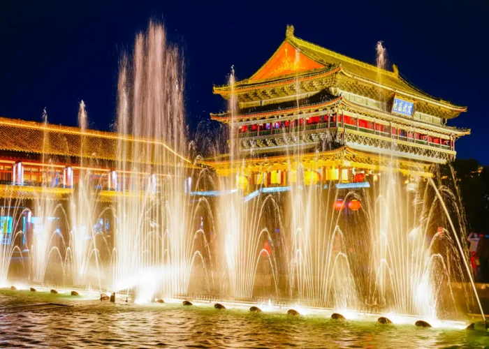 View of the historic Bell Tower in Xi'an, China