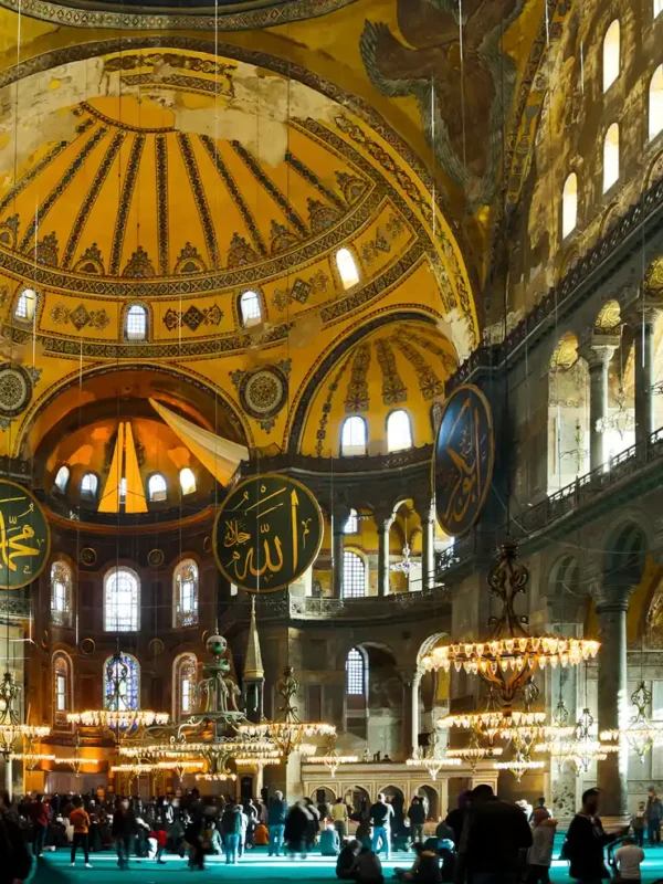 Interior of Hagia Sophia in Istanbul, Turkey