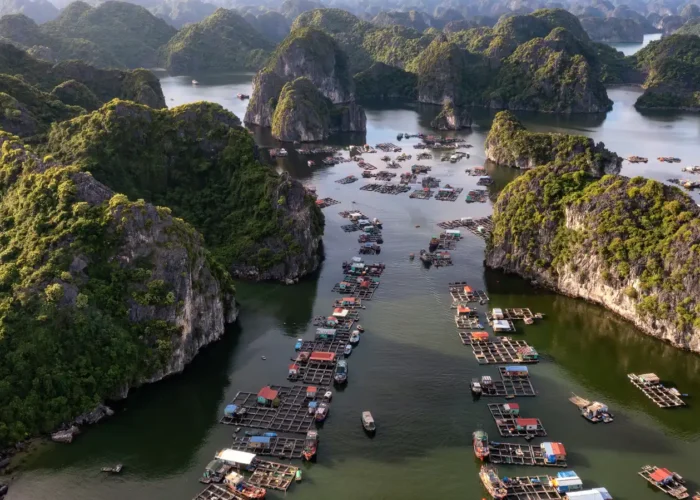 Floating Fishing Village in Lan Ha Bay, Vietnam