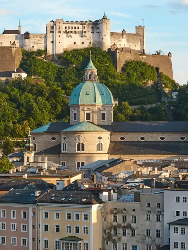 Historic Hohensalzburg Fortress and Salzburg Cathedral, Austria, Salzburg