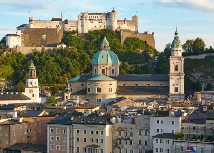 Historic Hohensalzburg Fortress and Salzburg Cathedral, Austria, Salzburg