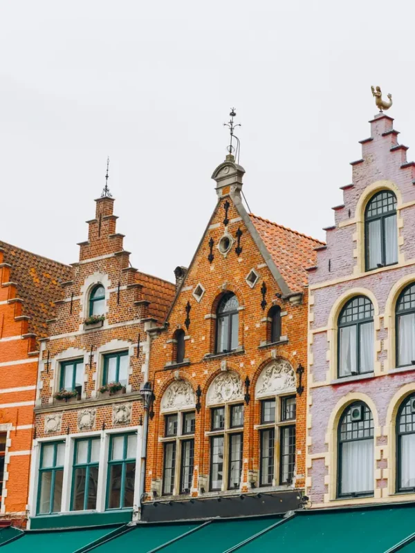 Historic Colored Houses in Bruges, Belgium