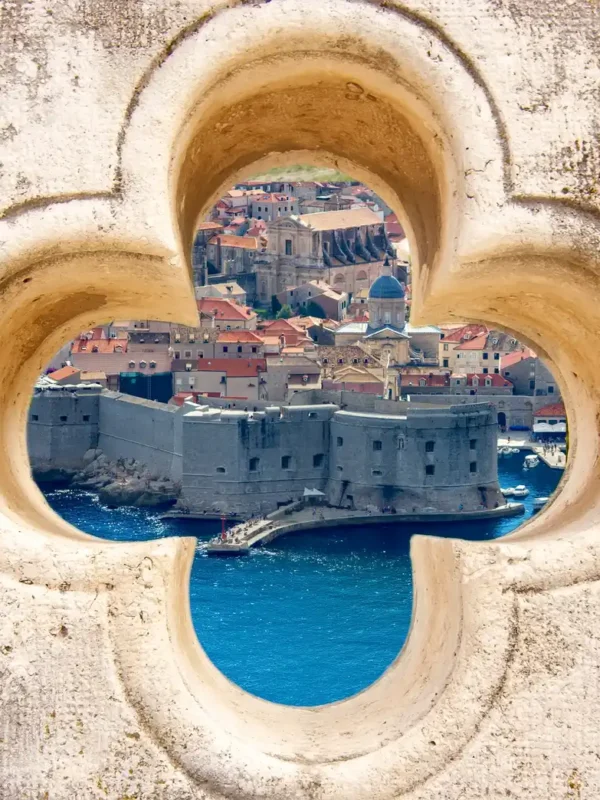 Beautiful scenic view of Dubrovnik’s historic old town, Croatia.