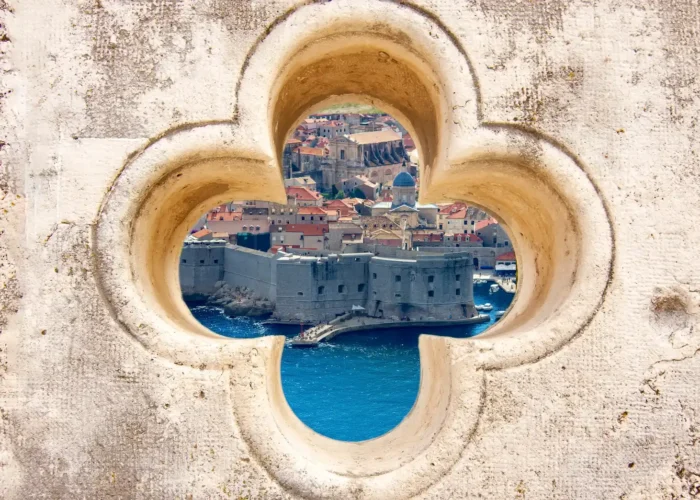 Beautiful scenic view of Dubrovnik’s historic old town, Croatia.