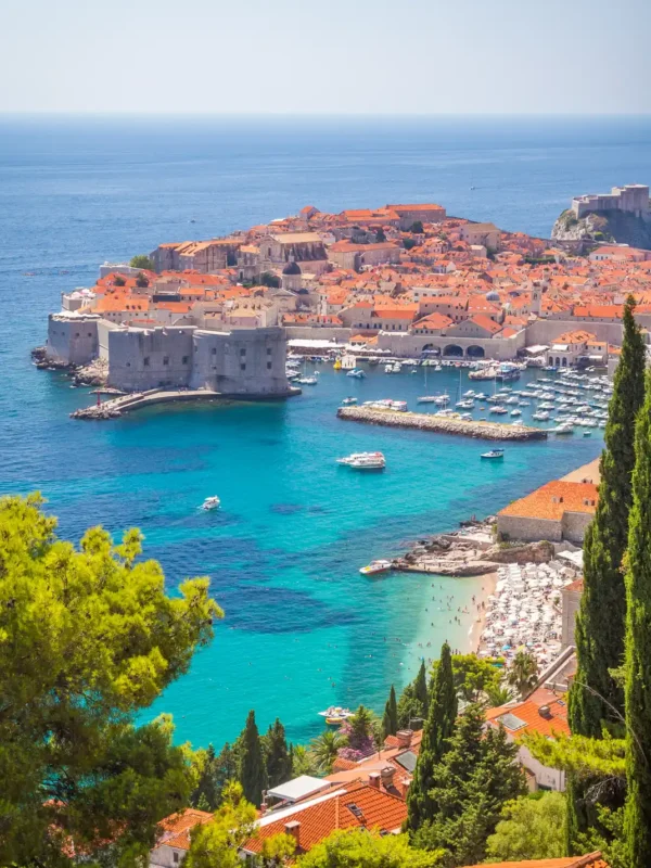 A high view of Dubrovnik Old Town, Croatia