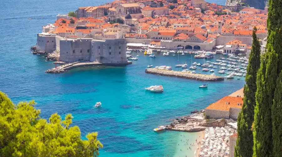 High view of Dubrovnik Old Town, Croatia A high view of Dubrovnik Old Town, Croatia