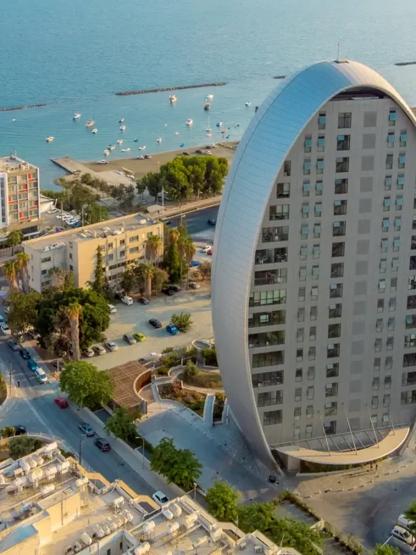 Aerial view of The Oval in Limassol, Cyprus