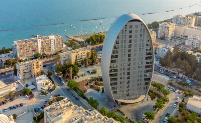 Aerial view of The Oval in Limassol, Cyprus