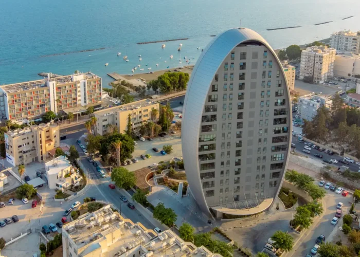 Aerial view of The Oval in Limassol, Cyprus