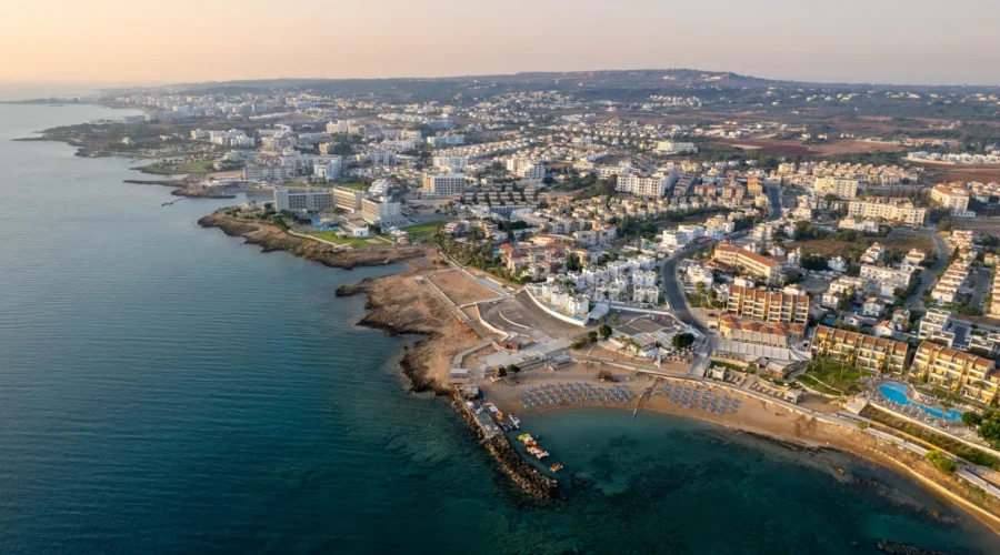 Coastline of holiday resort in Protaras, Cyprus