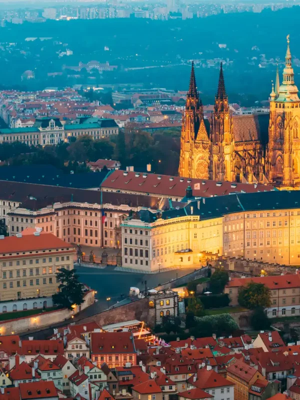 View of Prague, Czech Republic. Castle, St. Vitus Cathedral.