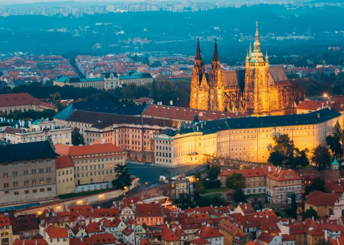 View of Prague, Czech Republic. Castle, St. Vitus Cathedral.
