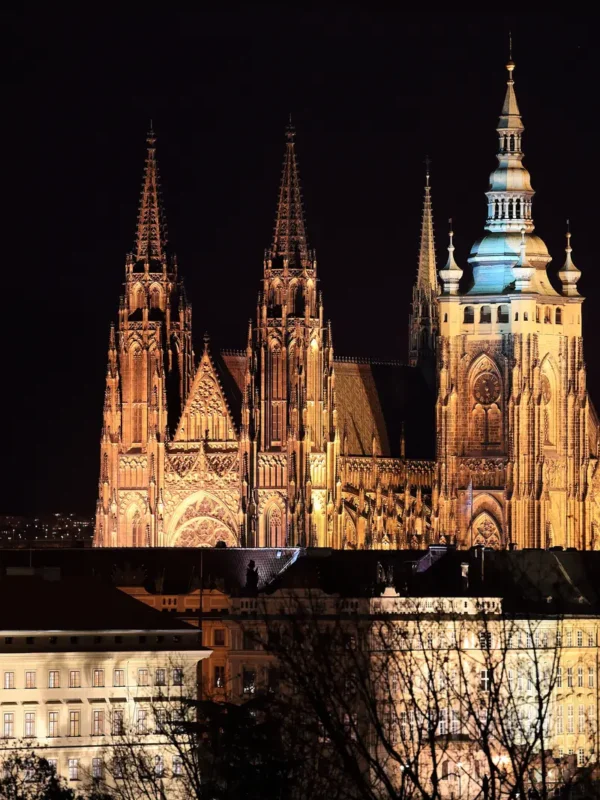 Night view of Gothic Castle in Prague, Czech Republic