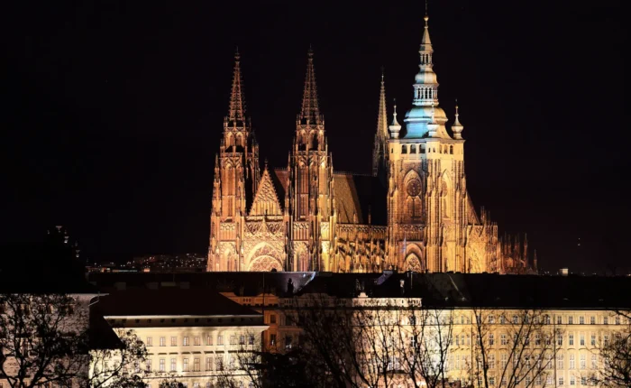 Night view of Gothic Castle in Prague, Czech Republic