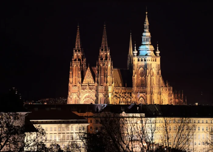 Night view of Gothic Castle in Prague, Czech Republic