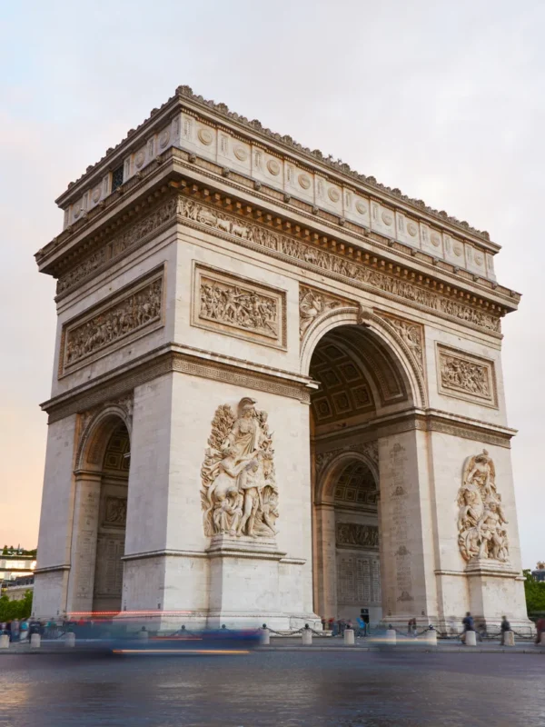 Traffic at Arc de Triomphe in Paris, France
