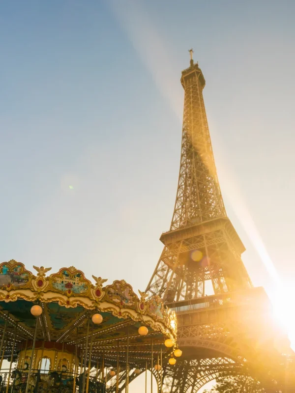 Eiffel Tower with Carousel in Paris, France