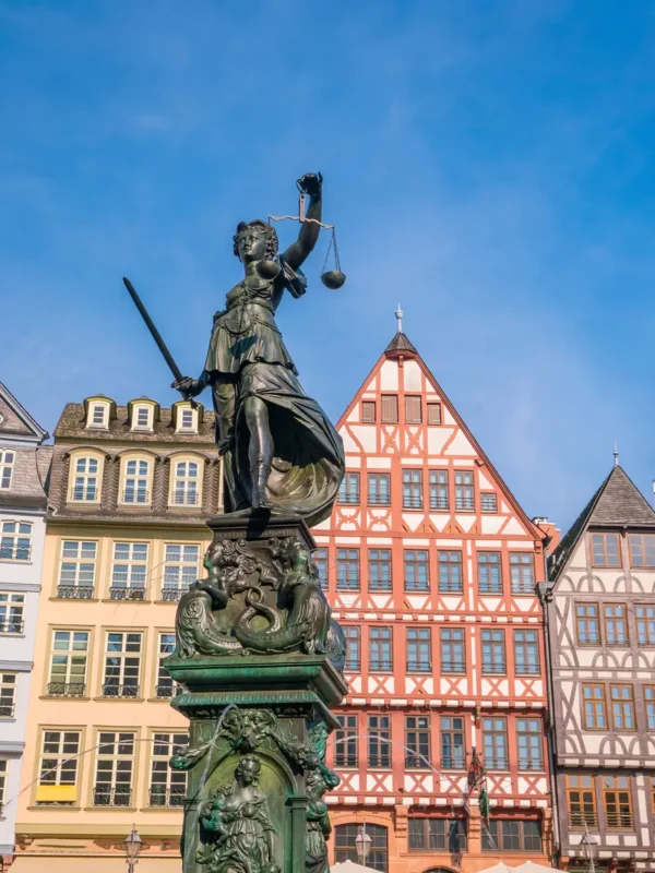 Old town square Romerberg in Frankfurt, Germany