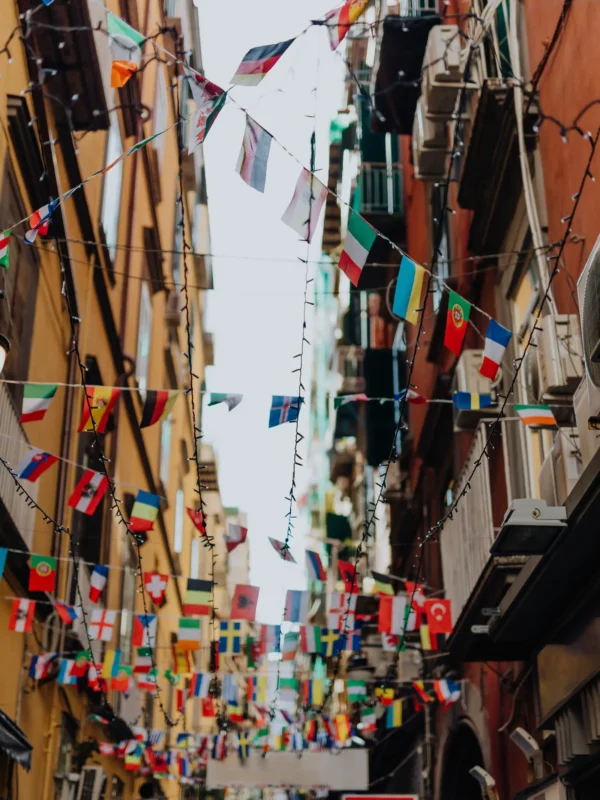 Festive alley in Naples, Italy