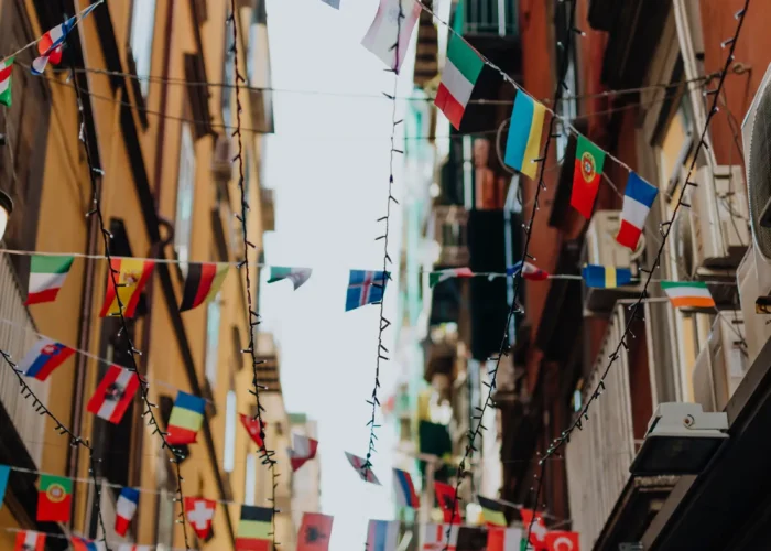 Festive alley in Naples, Italy