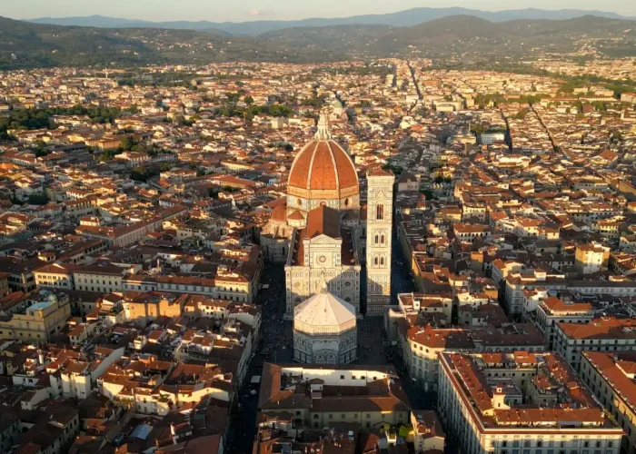 Aerial view of Florence Cathedral in Italy