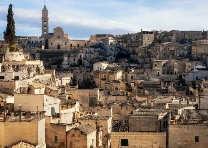 Rooftops of a beautiful Matera town in Italy