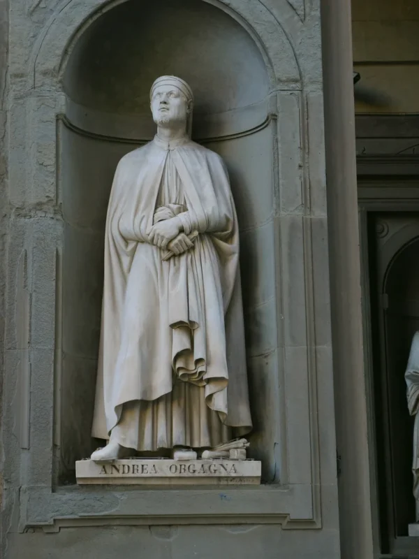 Statues in Uffizi art museum in Florence, Italy