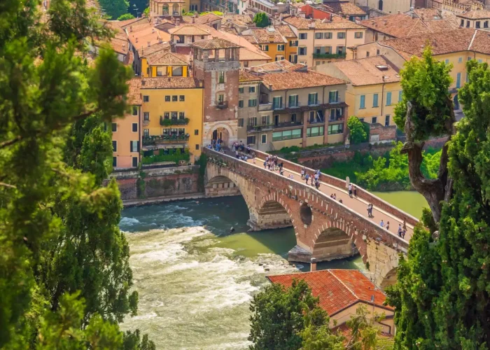 Downtown skyline of Verona, Italy