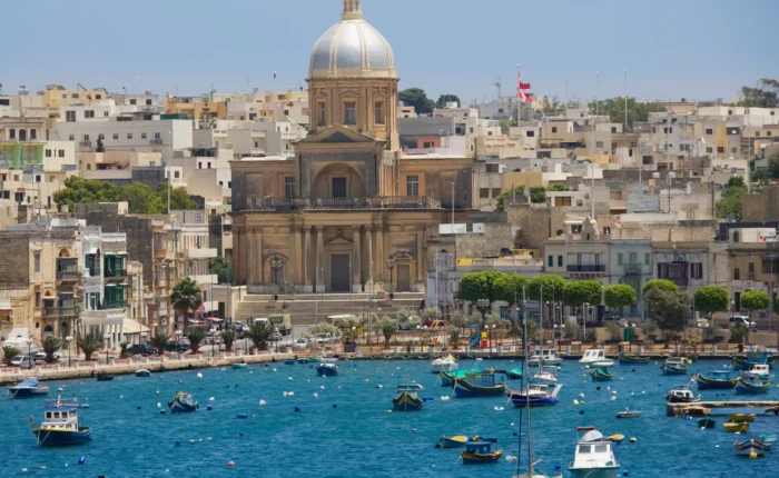 View to St. Joseph Church in Kalkara, Malta