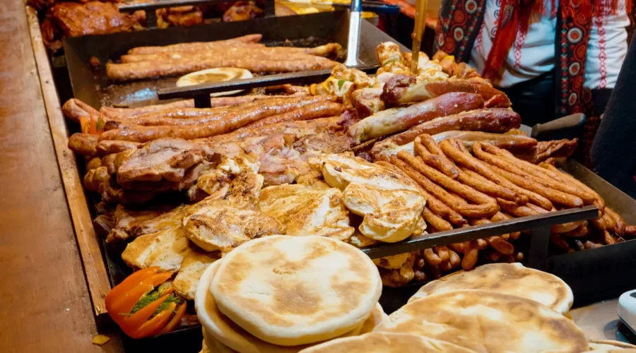Traditional Romanian street food in Bucharest