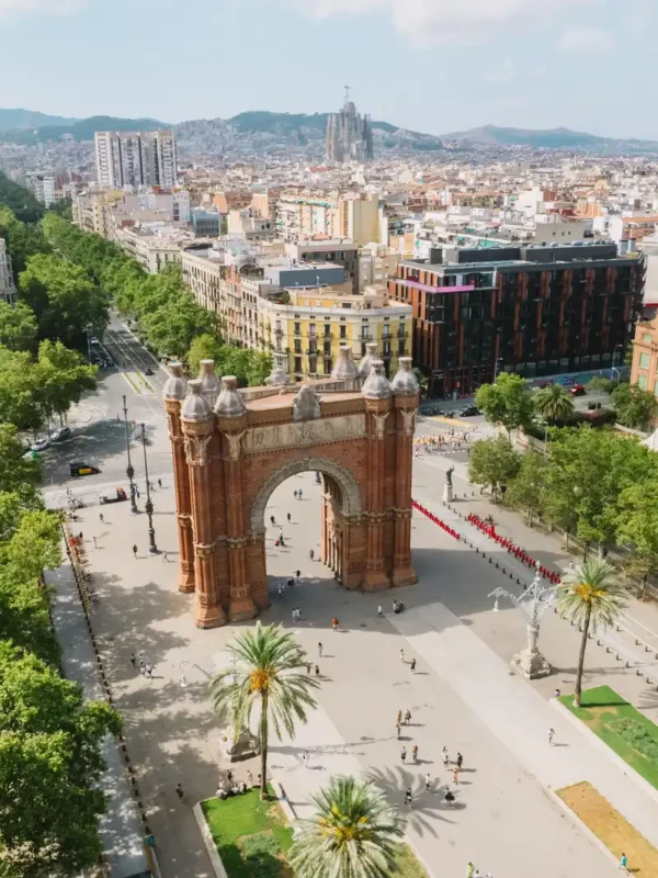 Aerial view of Barcelona Urban Skyline