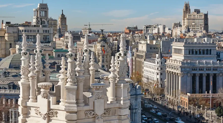 Madrid, Spain – Skyline City Center Skyline of Madrid city center in Spain