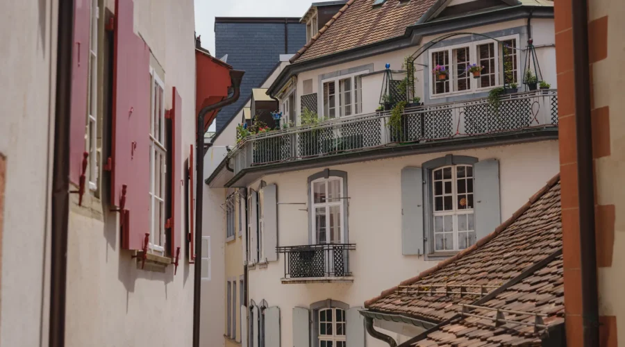 Buildings in the city centre of Basel, Switzerland
