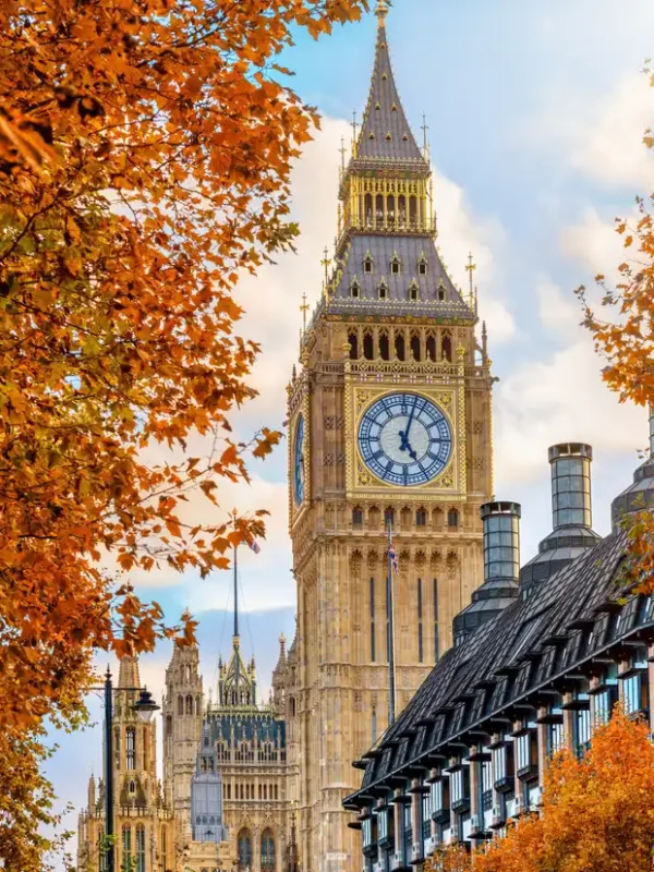 Big Ben in London during autumn