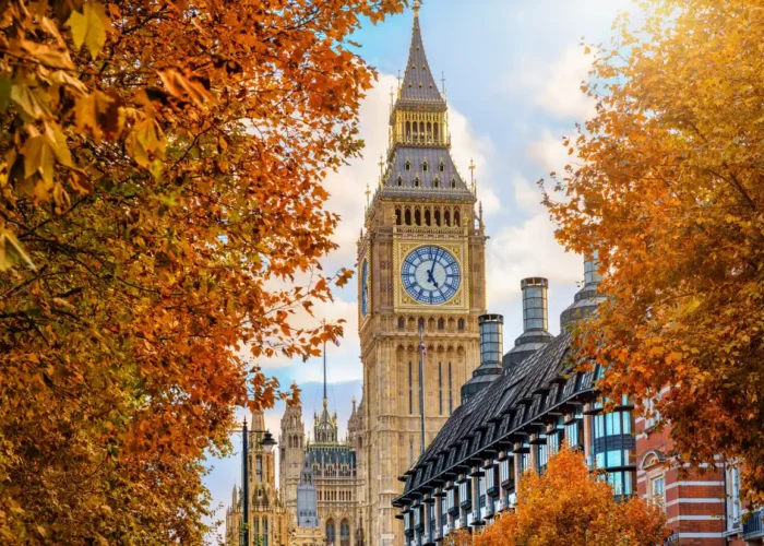 Big Ben in London during autumn