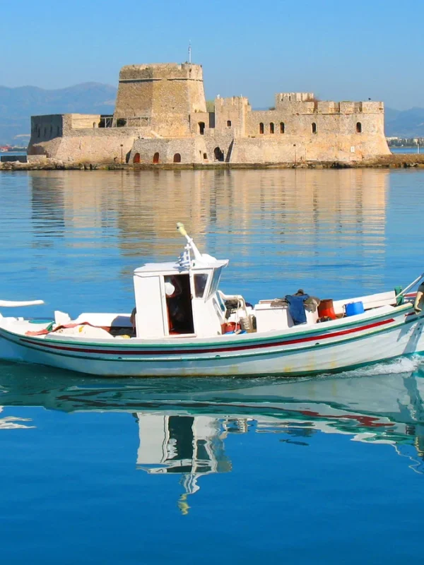 Traditional fishing boat in Nafplio, Greece