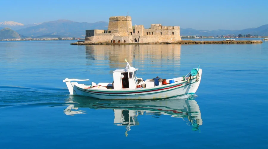 Traditional Fishing Boat in Nafplio, Greece Traditional fishing boat in Nafplio, Greece