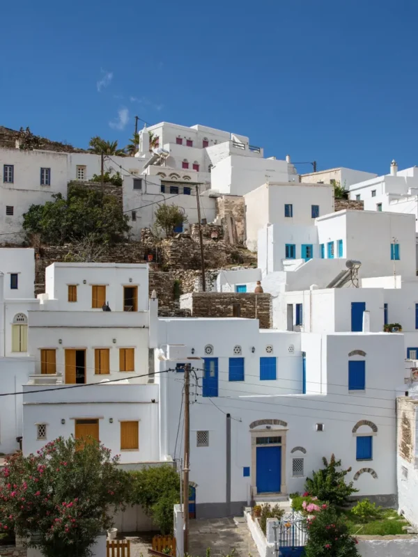 White buildings in Pyrgos, Tinos, Greece