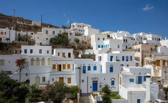 White buildings in Pyrgos, Tinos, Greece