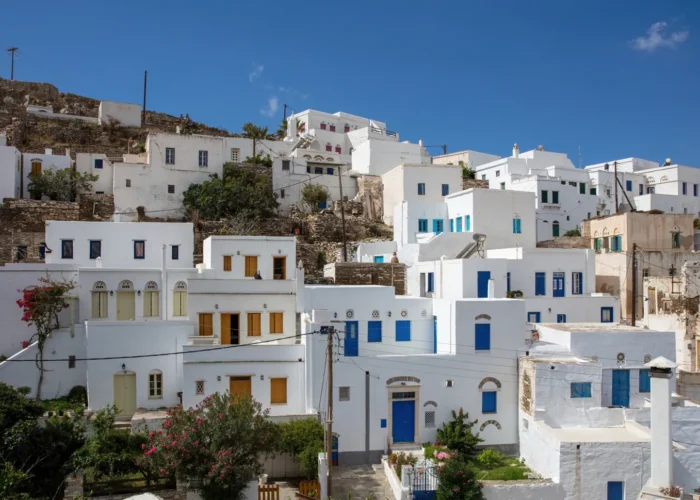 White buildings in Pyrgos, Tinos, Greece