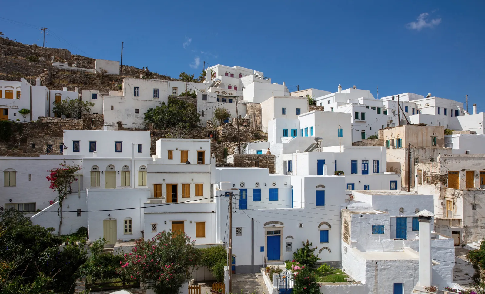 White buildings in Pyrgos, Tinos, Greece